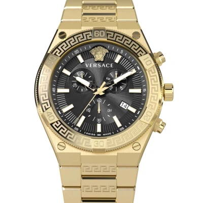 Afbeelding van Versace Watches Chronograaf goldcoloured/black, Heren, Maat: One Size, Gold coloured/black