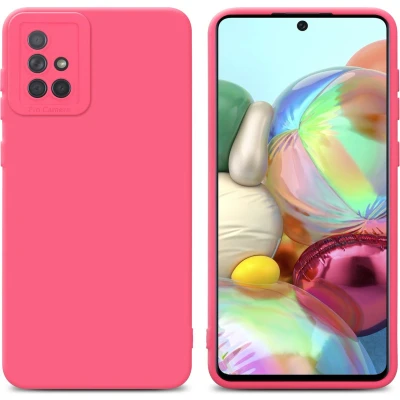 Afbeelding van Cadorabo Hoesje geschikt voor Samsung Galaxy A71 4G in FLUID ROOD Beschermhoes TPU silicone Cover Case