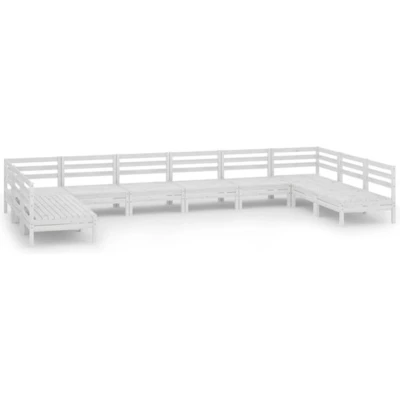 Afbeelding van vidaXL 10 delige Loungeset massief grenenhout wit