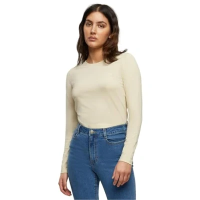 Afbeelding van Build Your Brand Dames Longsleeve Short Zand XS, zand, XS