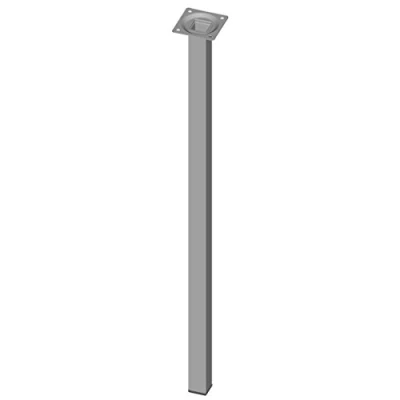 Afbeelding van DIY Element System Meubelpoot vierkant metalen vierkante voet, ideaal als tafelpoot voor het ontwerpen van individuele meubels 25 x mm, lengte 600 wit aluminium