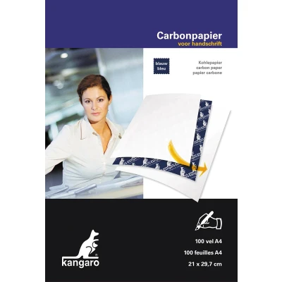 Afbeelding van Carbonpapier Kangaro A4 21x29,7cm 100 vel blauw