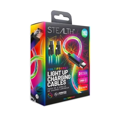 Afbeelding van Stealth Light Up Charging Cables Multiformat 2m Twin Pack