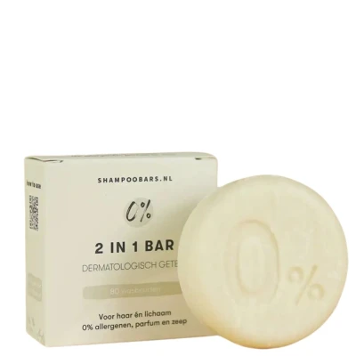 Afbeelding van 0% Shampoo bar 2 in 1 Dermatologisch getest