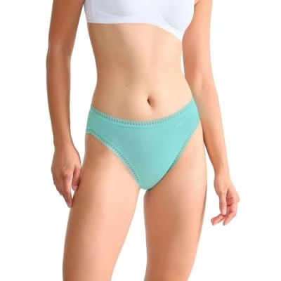 Afbeelding van Sloggi 3P GO Crush High Leg Briefs Blauw/Turkoois katoen Small Dames