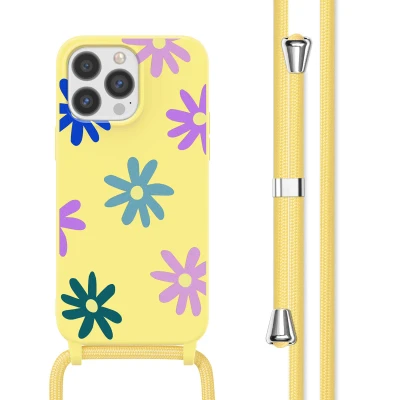Afbeelding van Apple iPhone 13 Pro Hoesje Siliconen en TPU (zacht) imoshion Softcase/Koordhoesje/Backcover Yellow Flower Distance Telefoonhoesje