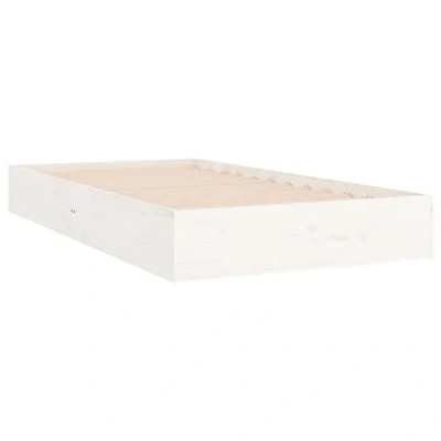 Afbeelding van vidaXL Bedframe massief hout wit 90x200 cm