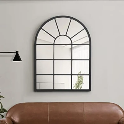 Afbeelding van [en.casa] Spiegel Villalago hangend 80x60 cm zwart mat