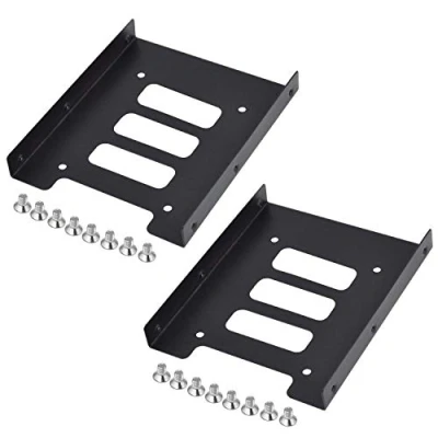 Afbeelding van TRIXES Zwart metaal 2,5 inch SSD tot 3,5 Interne harde schijf montagekit Beugel voor Hoogwaardige montagevervanging x 2