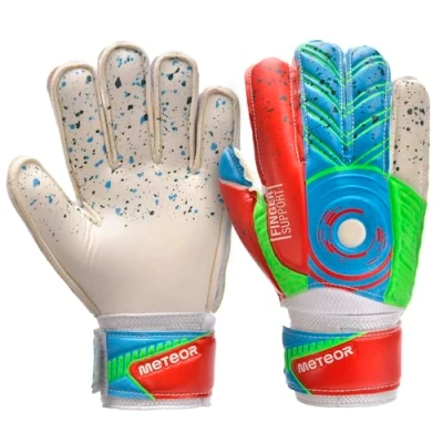 Afbeelding van meteor Voetbal keeperhandschoenen handschoenen voor kinderen jongens DEFENCE (#7, Wit)