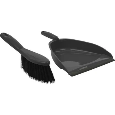 Afbeelding van Synx Tools Stoffer en blik Grijs &amp; kunststof veger Dustpan Brush Ku
