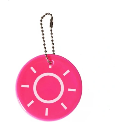 Afbeelding van Reflecterende sleutelhanger 1 stuks Zon Roze