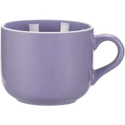 Afbeelding van 650 ml theekopje, koffiemok XXL mok keramische soepkopjes met handvat, jumbokopjes, grote koffie /theekop, muesli, soepen, koffiemok, schaal, porseleinen kop, soepkom paars