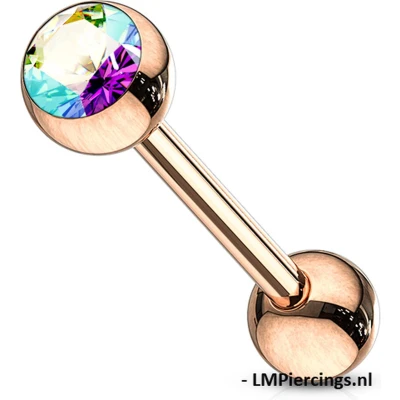 Afbeelding van Piercing rose gold plated multi kleur