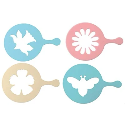 Afbeelding van Cupcake Sjabloon Luxe Koffie Barista Keuken Hobby Klavertje Narcis Vlinder Zon Voordeel Set 2 Stuks