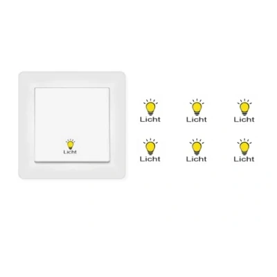 Afbeelding van Schakelaar stickers 6 stuks lichtstickers met opschrift lichtsticker (RP39) (14 mm)