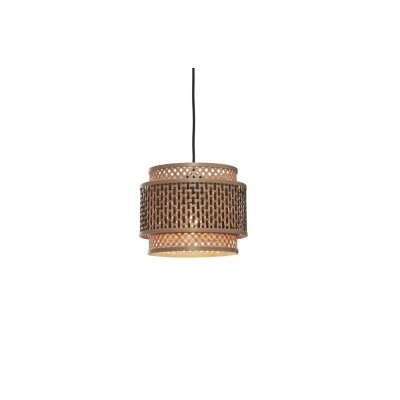 Afbeelding van Good&amp;Mojo Hanglamp Bhutan Bamboe Naturel Zwart 25x25x20cm