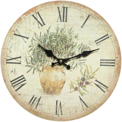Afbeelding van Ambiente Haus wandklok Olijven 28 cm (1 delig)
