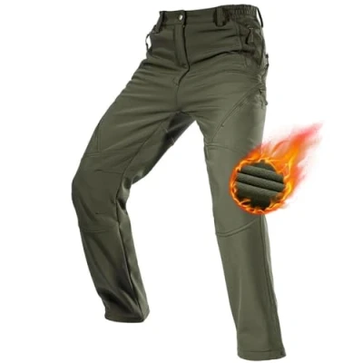 Afbeelding van FREE SOLDIER Skibroek voor heren, waterdicht, jacht, outdoor, winddichte thermische broek, winterbroek, softshellbroek klimmen en wandelen