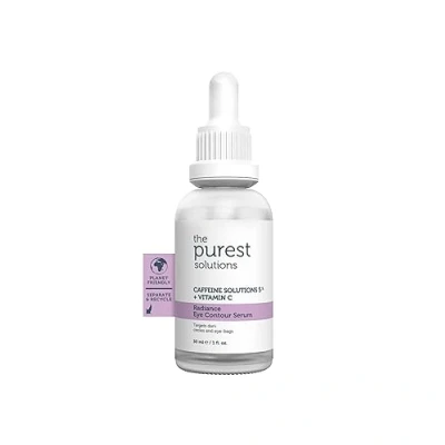 Afbeelding van The Purest Solutions Radiance Eye Contour Serum (Cafeïne oplossingen 5% + vitamine C) Helder en uitgerust uiterlijk Vermindering van huidtintverschillen Verzorging wallen onder de ogen Veg