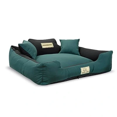 Afbeelding van KINGDOG Hondenbed Dierenmand 75x65 cm Maat M Groen met Zwart