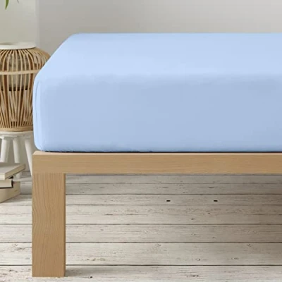 Afbeelding van Degrees Home Collection Hoeslaken 150 x 200 33 cm, verstelbaar, tot cm matras, geborstelde microvezel, voor bed met hemelsblauw