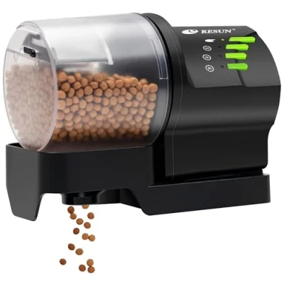 Afbeelding van Ycozy Automatische visvoeder voor aquarium Auto voedseldispenser met timer kleine tank, aquaria batterij/plug in aangedreven feeders goudvis/koi/schildpad, resun AF2020