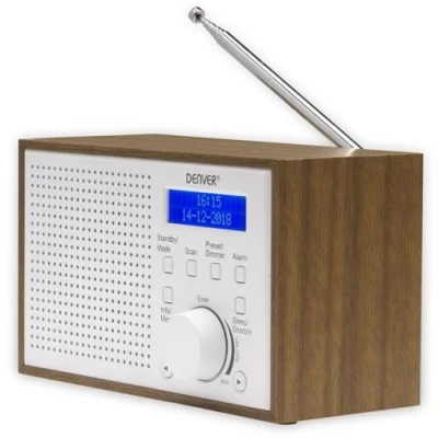 Afbeelding van Denver DAB Radio Retro Keukenradio Draagbare Batterijen &amp; Netstroom DAB46 Wit