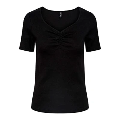 Afbeelding van Pieces Pctania Tshirt basic, Dames, Maat: Medium, Black