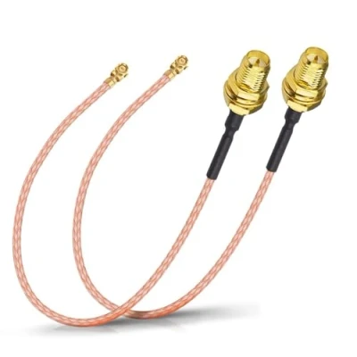 Afbeelding van Bingfu RP SMA Female Bulkhead to IPX IPEX U.FL RG178 WiFi Aerial Antenna Adapter Cable 15cm (2 Pack) for Wireless Mini PCI Express PCIE Network Card FPV UAV Drone controller