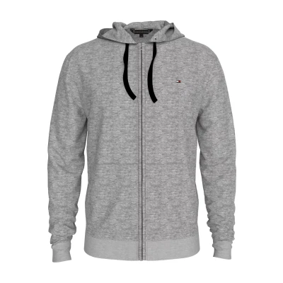 Afbeelding van Tommy Hilfiger Heren Fz Hoodie UM0UM03434, L/S Sweatshirt, Grijs, XL, Grijs (lichtgrijs Heather), XL