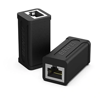 Afbeelding van RJ45 Inline Koppeling, BENFEI 2 Pack Cat7 Cat6 Cat5e Ethernet Koppeler Vrouwelijk aan Vrouwelijk…