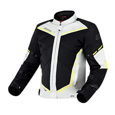 Afbeelding van OZONE MOTO Jet II Motorjack voor heren, grijs/zwart/neongeel, L