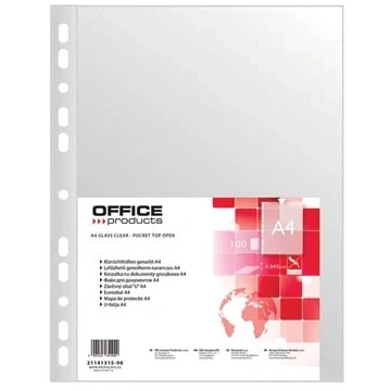Afbeelding van OFFICE PRODUCTS 21141315 90 transparante hoesjes, PP, A4, generfd, 45 µm 100 stuks, transparant