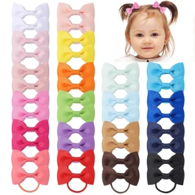 Afbeelding van 40Pcs Baby Meisjes Haar Strikken Haarbanden Elastische Hoofdband Paardenstaart Houder Rubber Band Touwen Haaraccessoires Voor Kids Peuters Kleine