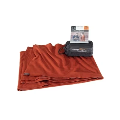 Afbeelding van Cocoon Reisdeken Merinowol/zijde dark terracotta