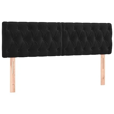 Afbeelding van vidaXL Hoofdbord LED 160x7x78/88 cm fluweel zwart