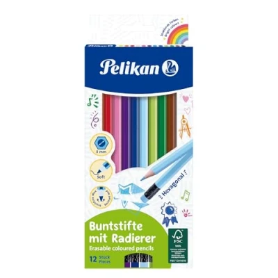 Afbeelding van Pelikan 700689 uitwisbare kleurpotloden (zeskant) 12 stuks