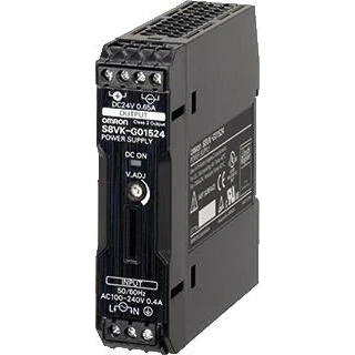 Afbeelding van Omron voeding s8vk g 12 vdc 1 2 a 15 w din rail 100 240 vac primair gesloten behuizing schroefaansluiting s8vkg01512