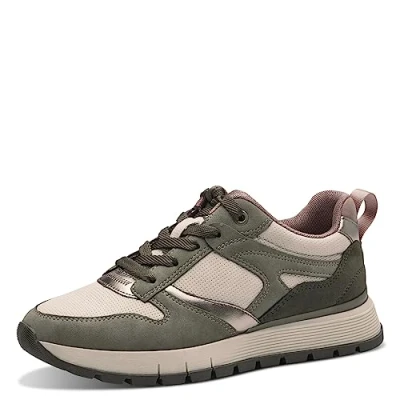 Afbeelding van Tamaris Sneakers laag, Dames, Maat: 37, Pistacchio com Imitatieleer/ textiel