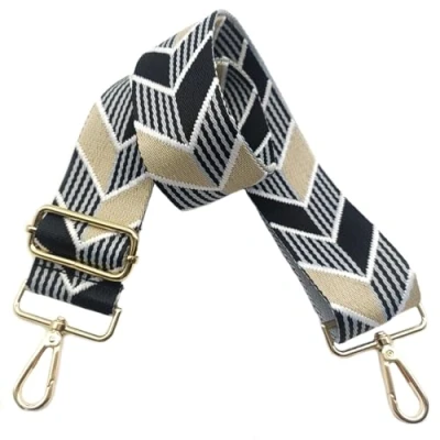 Afbeelding van schouderriem voor tas, 5 cm, brede riem, schoudertas, verstelbaar, schouderriem, handtas, met goudkleurige gesp, dames, doe het zelf, accessoires (zwart/kaki), 01