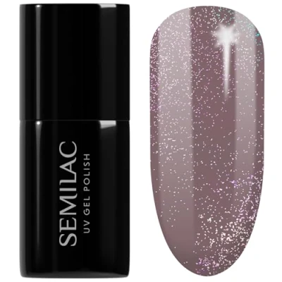 Afbeelding van Semilac UV nagellak bruin kleur 322 Shimmer Dust Brown 7 ml LED kleurlak voor kleurintensieve vingernagels, efficiënt en duurzaam