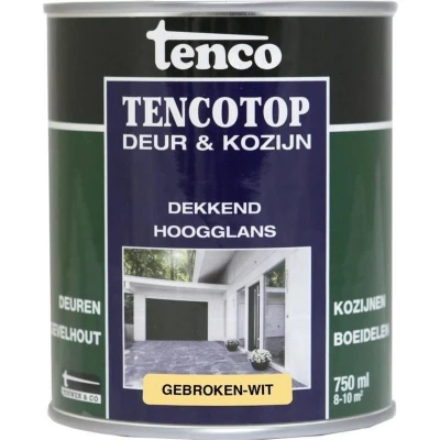 Afbeelding van Tencotop Deur &amp; Kozijn Dekkend Hoogglans Gebroken Wit 750 ml