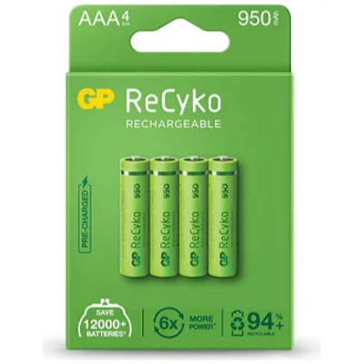 Afbeelding van GP Recyko Aaa 950mah 4 Stuks Batterij