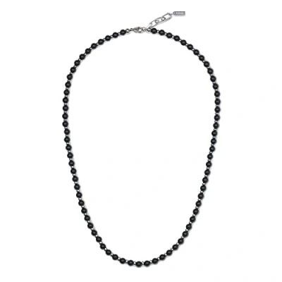 Afbeelding van COAI Dames mannen stenen kralen ketting, turquoise ketting/onyx ketting/howliet Steen, matte onyx