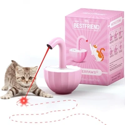 Afbeelding van Laserpaws© Elektrisch Kattenspeelgoed met Laser voor Kat Zelfvermaak Interactief Speelgoed Katten Chat en Spellen (Roze)