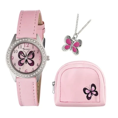 Afbeelding van Tikkers Unisex Kind Analoog Klassiek Quartz Horloge met PU Strap AKG 008, roze, Riem