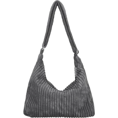 Afbeelding van Dames latschig corduroy hobo tas verstelbare riem schoudertas casual draagtas handtas