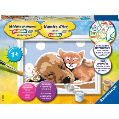 Afbeelding van Ravensburger Schilderen op nummer Knuffelvriendjes Hobbypakket