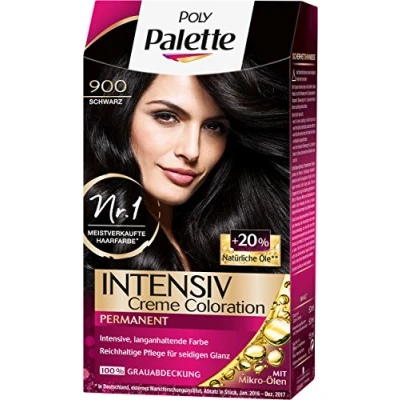 Afbeelding van Poly Palette Intensiv Creme Coloration, 900 zwart niveau 3, verpakking van 3 (3 x 115 ml)